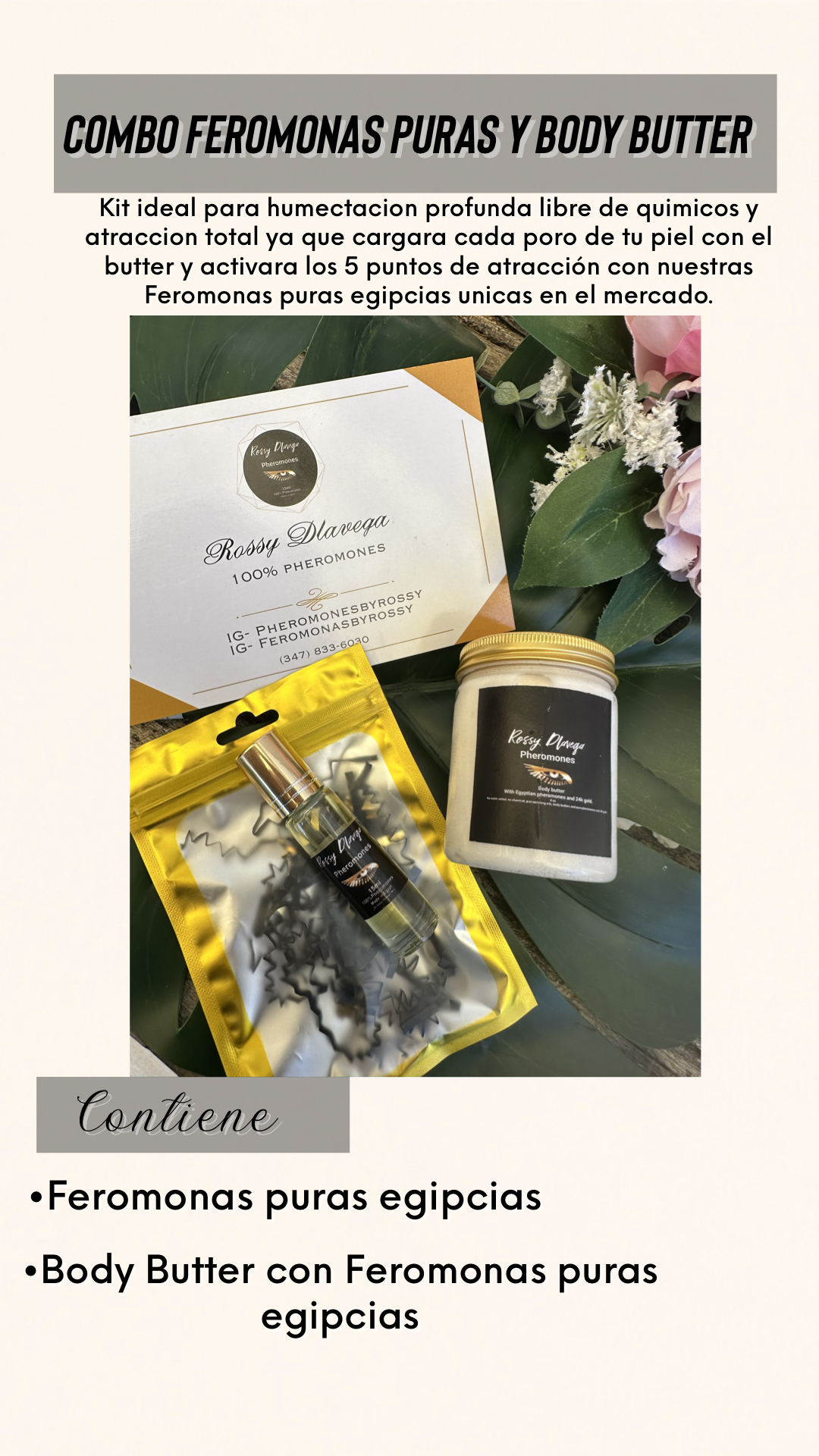 Combo feromonas puras Egipcias y body Butter con feromonas puras egipcias