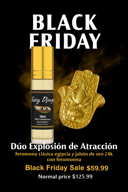 Dúo Explosión de Atracción feromona clasica egipcia y jabon de oro 24k con feromona
