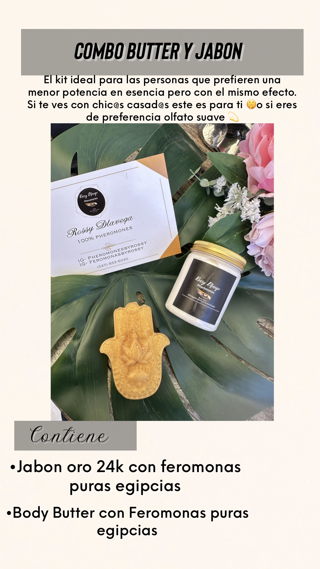 Duo Body Butter y Jabón oro 24k ambos con feromonas Egipcias